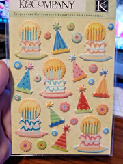 K&Company Confetti Pillow Stickers Scrapbooking Stickers Birthday 28 Pc raised