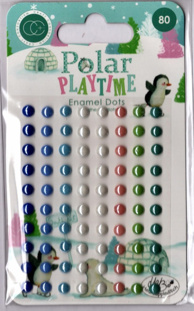 Craft Consortium POLAR PLAYTIME ENAMEL DOTS (80PC) scrapbooking