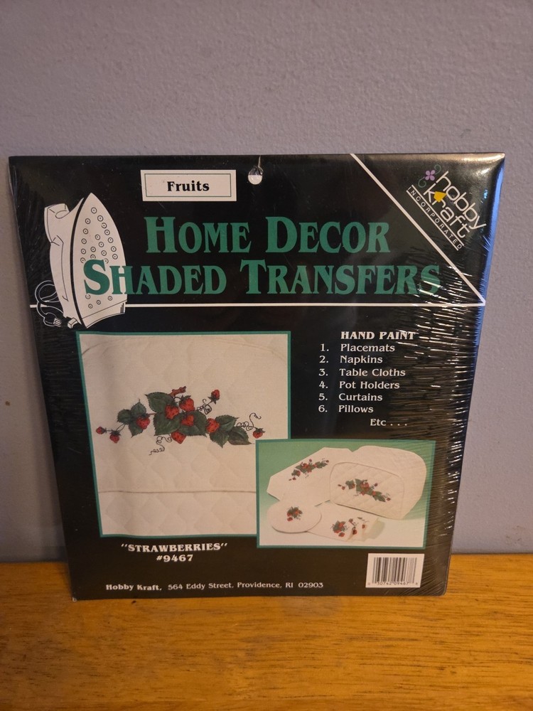 Home Decor Shaded Transfers Hobby Kraft Strawberries #9467 Fruits