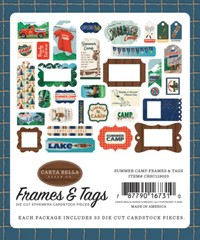 1 Pack Carta Bella Paper SUMMER CAMP Frames & Tags Die-Cut Ephemera