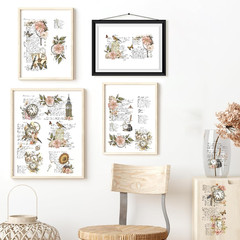 8 Sheets Vintage Floral Rub on Transfers for Crafts 11.4X5.9 in | Butterfly Furn