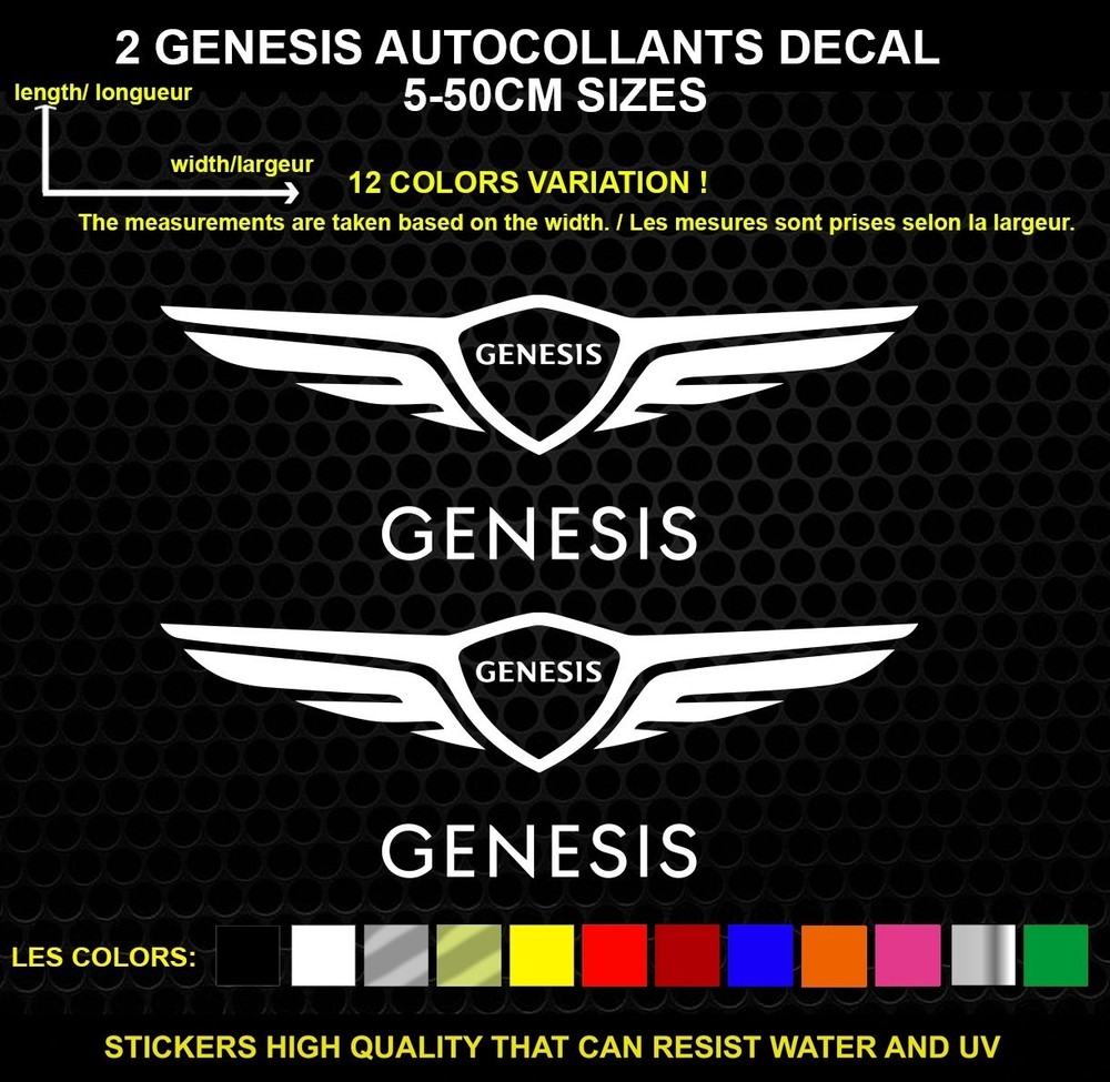 2 Genesis Decorative Stickers – Vehicles & Accessories, 2 Piece Set