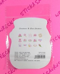 Cats & Candy Kawaii Sticker Flakes Pink Jar Packet
