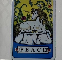 Unicorn Peace Foil Sticker Retro 90s Vending Machine Prism Vintage Reproduction