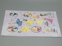Disney Princess Sticker Sheet ~ Ariel Aurora Belle Jasmine Snow White Cinderella