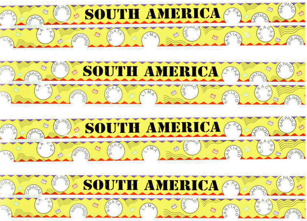 SRM Press Border SOUTH AMERICA Title TRAVEL Scrapbook Stickers 4 Sheets
