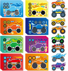 36 Pcs Cupcake Make-A-Face Sticker Sheets | Mix & Match Ice Cream Dessert Party
