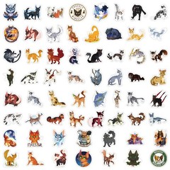 60PCS Warriors Cat Stickers for Kids Teens Adults, Cartoon Kids Stickers for …