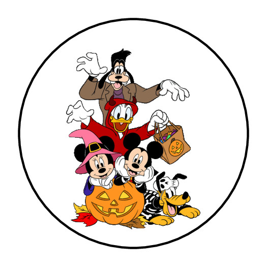 MICKEY MOUSE HALLOWEEN ENVELOPE SEALS STICKERS LABELS TAG 1.5″ ROUND DISNEY (30)