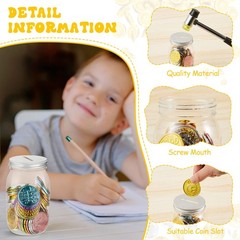 6 PCS Plastic Coin Jars, Behavior Tokens, Kids Reward Jar, Classroom Teacher