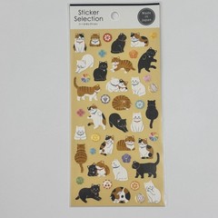 Japanese Washi Style Cat Sticker Sheet Cute Journal Stickers Made in Japan