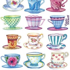 Violette Stickers – Teacups Sticker Sheet – Modern Art – Planners & Crafts