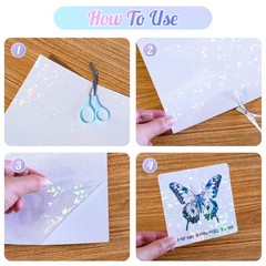 36 Sheets Holographic Sticker Paper 8.3 X 11.7 Inch A4 Size Holographic Laminate