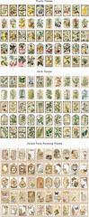 300 Pcs Scrapbook Washi Stickers,Vintage Flower Butterfly Botanical Sticker Book