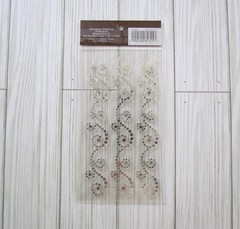 Recollections Swirl Flourish Bling Border Column Rhinestone Pearl Stickers 4pks
