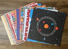 31 Sheet Lot 12×12 Scrapbook Paper School Themed – Music, Math, Science, & More
