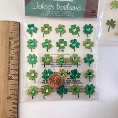 5 St. Patrick’s Crafts – 3 Pks Stickers + 2 Ribbon Shamrock Pot Gold Jolee’s 3D