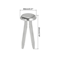 Brads for Paper Crafts, 100 Pcs Silver Metal Round Paper Fasteners, 20 mm