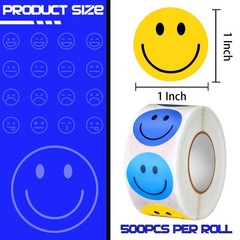 1500 Pcs Encouragement Stickers, Happy Face Stickers for Classroom, Multicolor