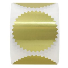 300pcs 2 inch Bright Gold Metallic Certificate Sealing Labels with Serrated Edge