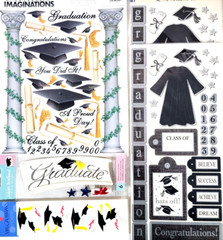 Stickers Graduation Theme Scrapbooking Paper Crafts Lot of 5 Various Brands