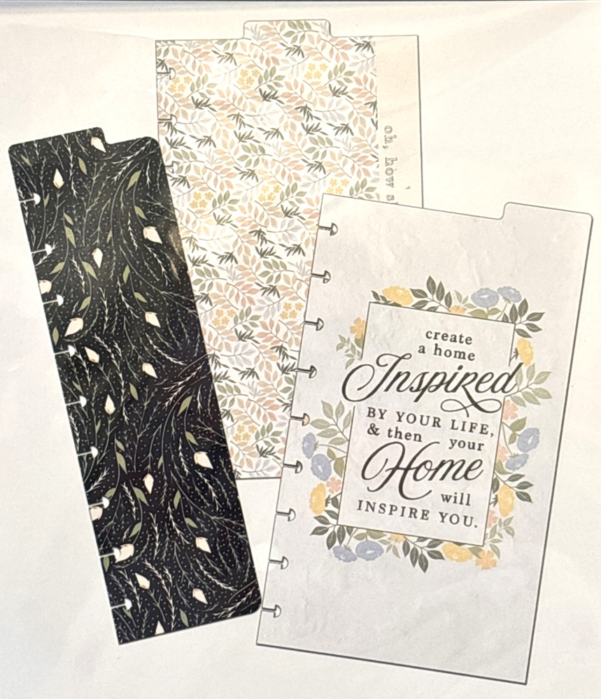 Happy Planner Homebody Classic Dashboard Dividers Bookmarks 3 Piece Home Floral