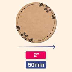 Canning Labels Brown Kraft Stickers 2 Inch Pack of 300 Floral Patterns Write On