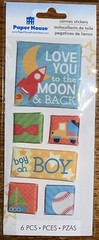 Paper House Baby Boy Love You To The Moon & Back Oh Boy Infant Scrapbook Sticker