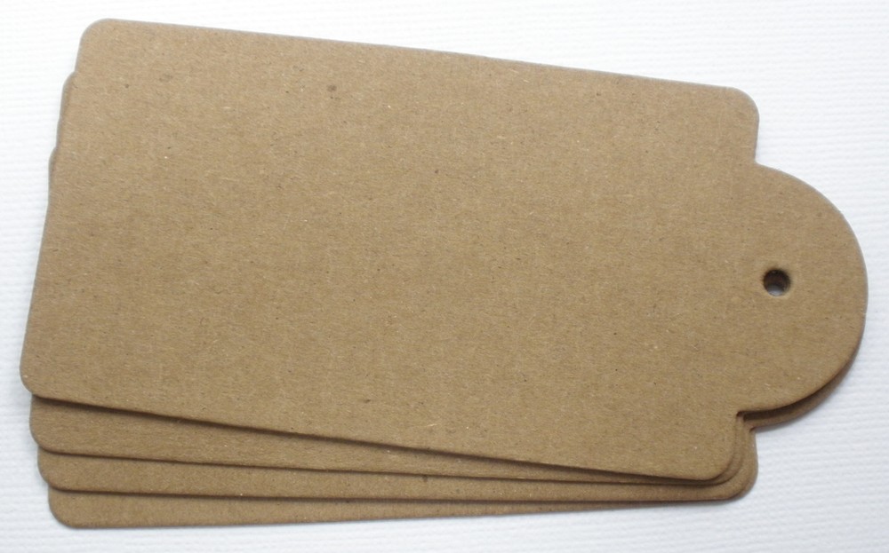 {4} ORNATE HOOP TAGS – Raw Bare Unfinished Chipboard Die Cuts Embellishments