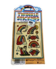 Vintage 80s Prism Twinkle Stickers Butterfly Sparkle Rainbow Unicorn Imperial