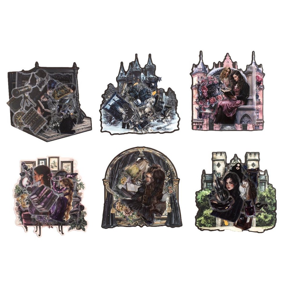 25Pcs Magic Gothic Stickers Character Scrapbook Sticker Journal Planner Supplies