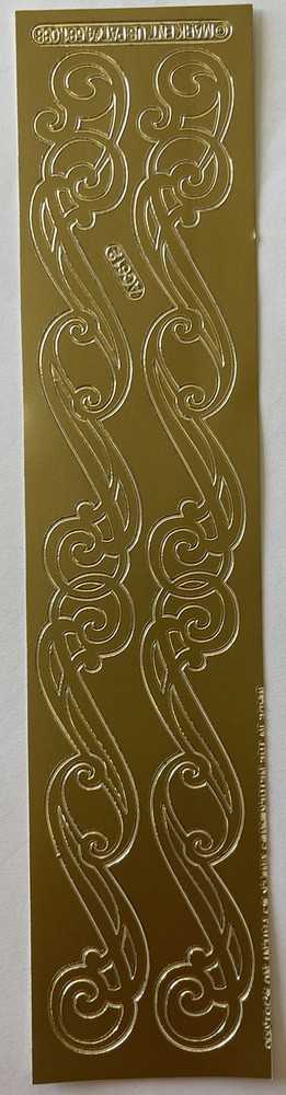 GOLD METALLIC SWIRL BORDER Stickers(2pc)Stampendous•Flourish •Curls•Card Making•