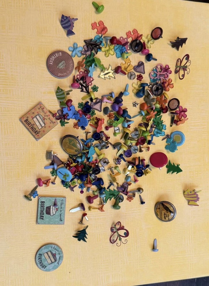 Assortment Of Brass Brads For Scrapbooking And Card Making