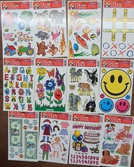 12 Sheets Color- Clings, Alphabet, Animal Clings, Stickers, 155 Clings, New