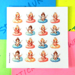 Micro Colorful Baby Angels Mini Sticker Sheet