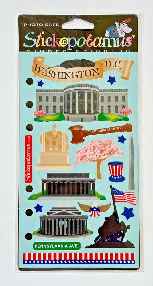 Washington DC White House Capitol New Pack Scrapbook Stickers Stickopotamus
