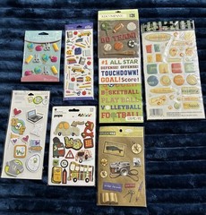 Scrapbooking Stickers, School, Sports, Travel, Summer Lot of 7 K & Company, More