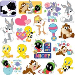 LOONEY TUNES CUTE AND CUDDLY VARIETY DIE CUT VINYL 50 CT STICKER PACK