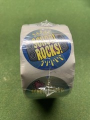 Vintage Roll Of School Rocks! Stickers Oriental Trading Co.
