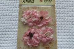 Petaloo Textured Elements «Pink Burlap Blossoms» 1200-211 – 4 per Package!