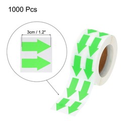 Sticker Labels 1000 Count/Roll 0.6×1.2 Inch Fluorescent Green Arrow Shape Signs