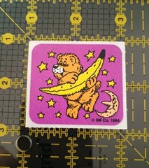 Vintage Stickers 3M Murple SCRATCH AND SNIFF Sticker Mod Bear Banana VTG 80s
