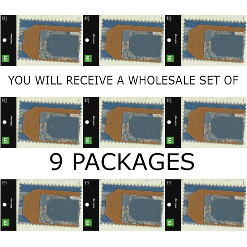 WHOLESALE LOT 9 SETS MAKING MEMORIES of 4 PATTERNED FABRIC TAGS GRIFFIN 4 STYLES