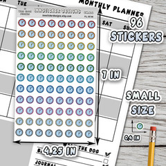 Clock Stickers, Mini Icon Reminder Planner stickers, Journals, Scrapbooks