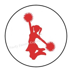 CHEERLEADER ENVELOPE SEALS LABELS STICKERS FAVORS -available in different colors