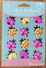 Jolees LADY BUGS Pink Yellow Cabochons Scrapbook Stickers Baby Card Making Craft