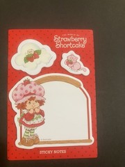 Strawberry Shortcake 3 Post-it Mini Sticky Note Pads Pom Pom Pen Scented Ink