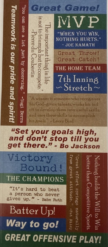 BASEBALL PHRASE Stickers(19pc) •Game•Players•MVP•Victory •Home Team•Card Making•