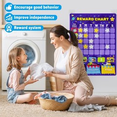 25.5×19 Inch Kids Incentive Behavior Reward Chore Chart Checklist Schedule