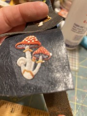 Nature, Squirrel, Mushroom, Handmade Ephemera, ,Junk Journal,tag,embellishment